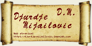 Đurđe Mijailović vizit kartica